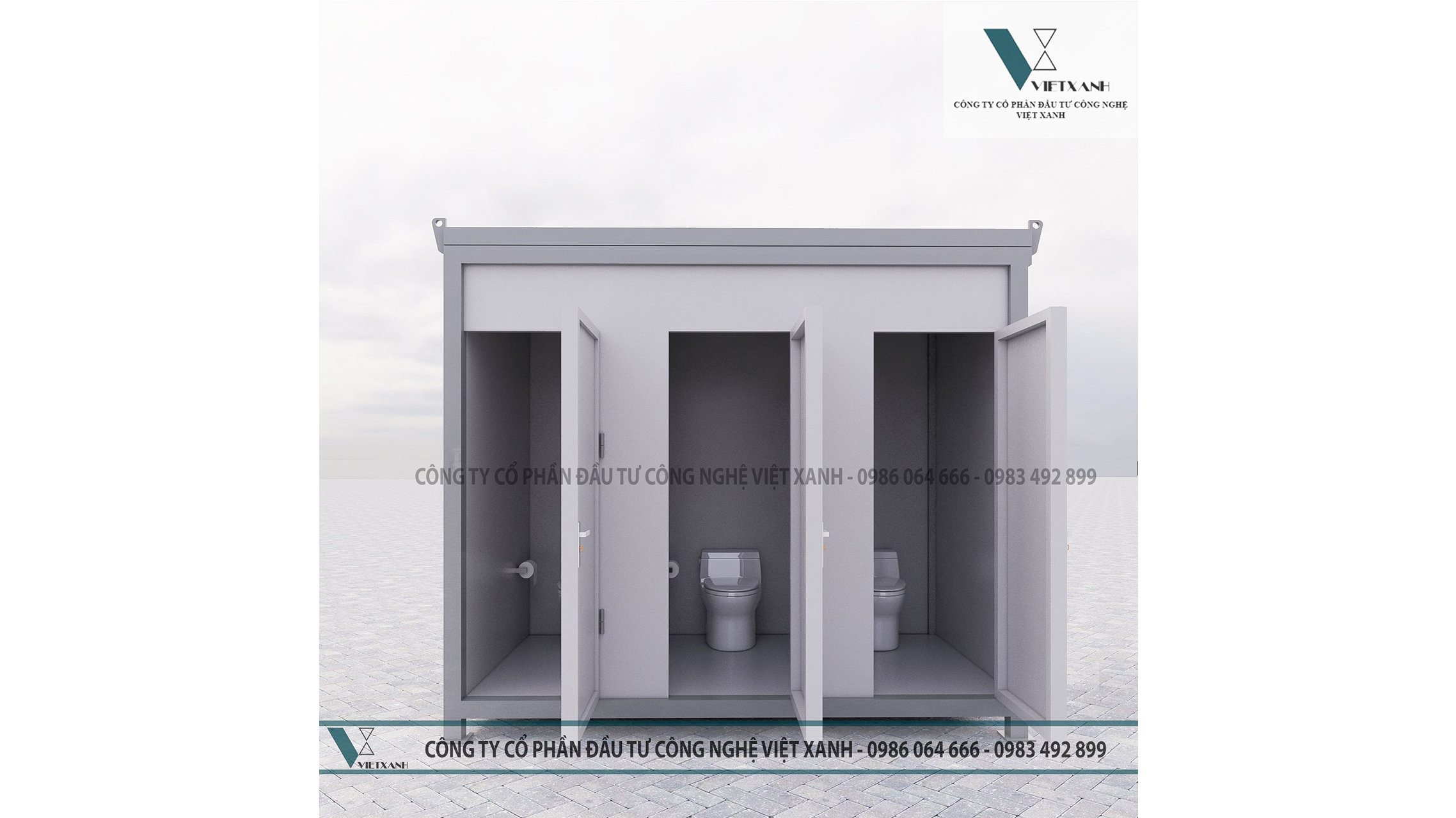 Container Vệ Sinh 10feet - 3 phòng