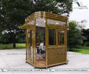 Bốt gác bảo vệ khung thép kính cong 02