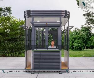 Bốt Gác Bảo Vệ Khung Thép Kính Cong 01
